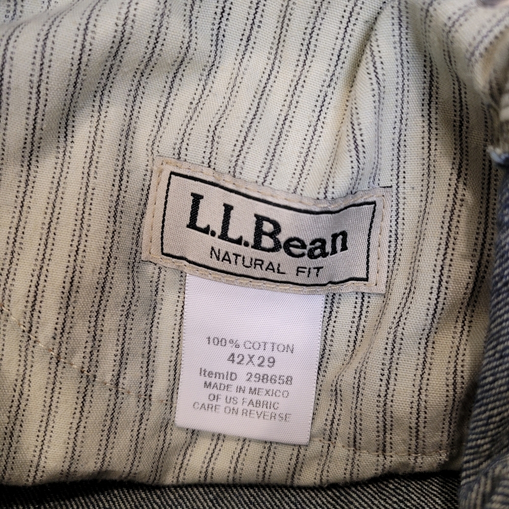 L.L. Bean Natural Fit 42x29 (Actual 43x29 1/4) 100% Cotton Blue Denim Jeans - Picture 3 of 8